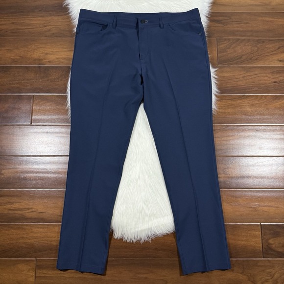 Public Rec Men's Size 38 Navy Blue Stretch Five Pocket Straight Pants - Picture 1 of 8